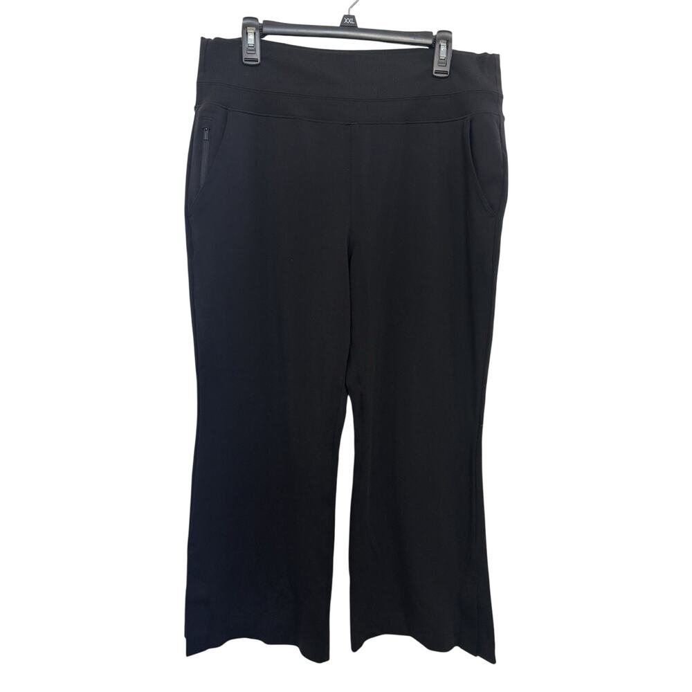 Athleta Black Venice Flare Pant Large High Rise Work Travel UPF 50 Casual Pocket - Picture 2 of 13